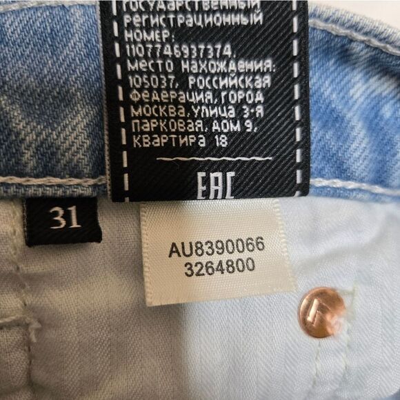 7FAM Alexa two tone high rise straight cropped jeans in Mulholland Drive 31 - Picture 9 of 15